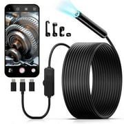 KAIWEETS Dual Camera HD Borescope Endoscope - 8 Adjustable LED Lights, IP67 Waterproof for Automotive, Plumbing \u0026 Home Inspections